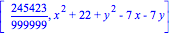 [245423/999999, x^2+22+y^2-7*x-7*y]